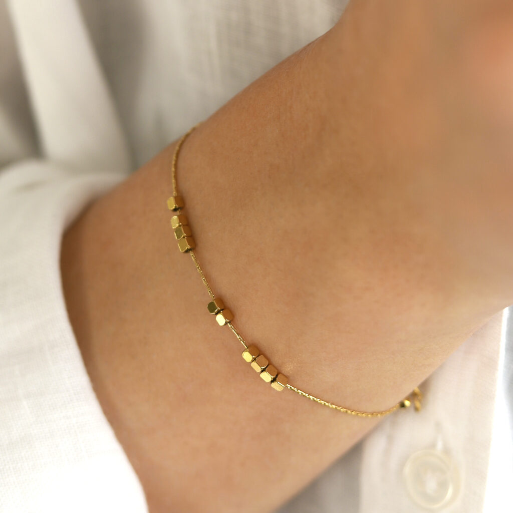 Bracelet Chaîne Trace Martelé - Or 9 Carats - Longueur 7-8 Pouces - Marque Jewellerybox, Neuf Avec étiquettes